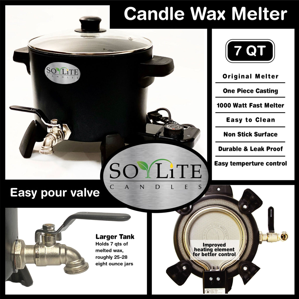  Candle Making Pot - The Original Black Candle Pouring and Wax  Melting Pot. Perfect as Double Boiler for Candle Making. Sturdy Metal  Candle Wax Melter Pitcher Built to Last.