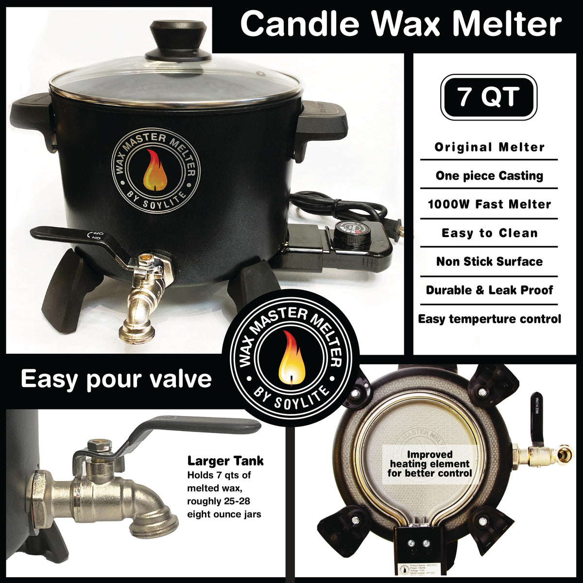 Standard Melting Pot and Thermometer Candlemaking Wax Melting Pot