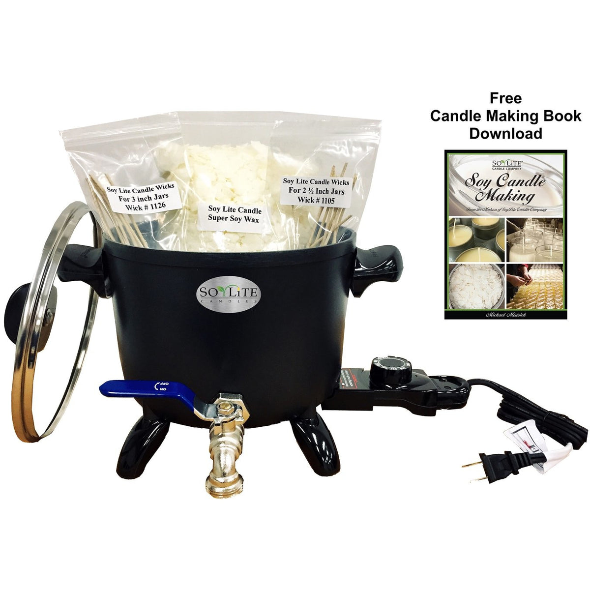 Candle Making Kit Melter Pouring Pot Soy Wax Color Dyes Thermometer Tins  Wicks